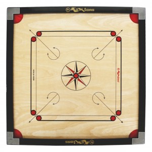 Super Full Size 1.5" Border Carrom Board  Cut Pocket with STRICKER & Accessories