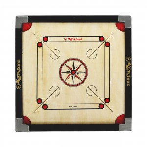 Super Medium Size 1.5" Border Carrom Board  Cut Pocket with STRICKER & Accessories