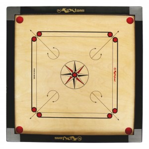 Super Full Size 2" Border Carrom Board with STRICKER & Accessories