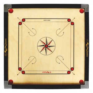 Super Full Size 1.5" Border Carrom Board with STRICKER & Accessories