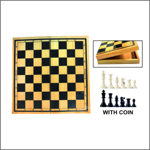 Chess Board Foldable Wooden With Coin