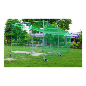 Koxtons Movable Cricket Cage 50'x10' | 2.5mm Net & Wheels
