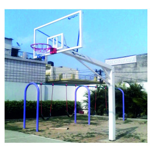 Koxtons Basketball Post Fixed – 6" Square Pipe, 2.2 Mtr Extension, 20MM Acrylic Board